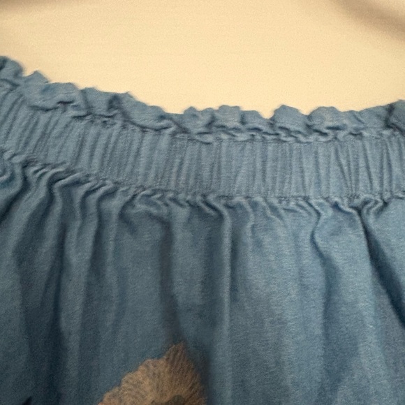 Embroidered Blue Denim Blouse - Picture 6 of 7